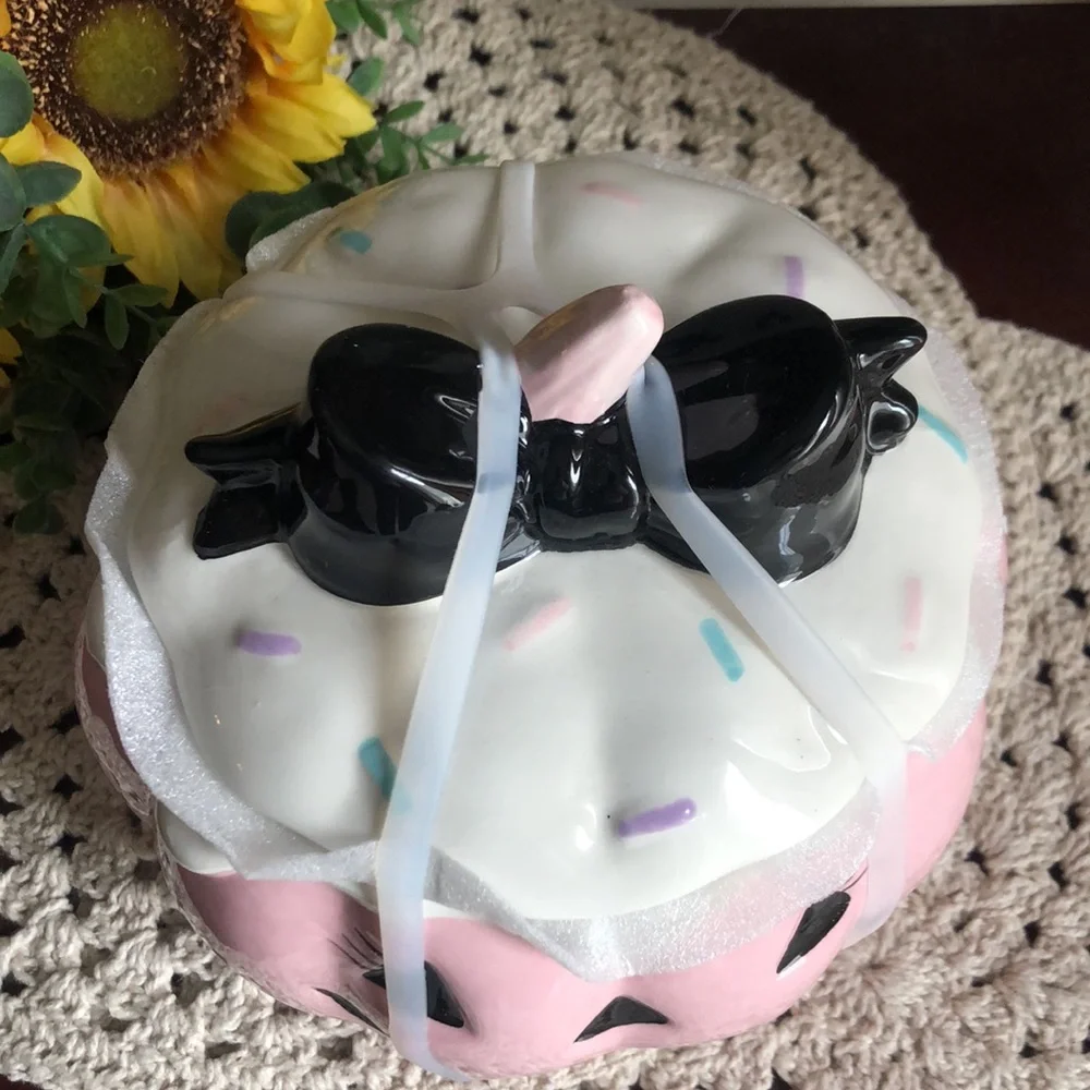Pink Ceramic Jack-O’-Lantern Candy Cookie Jar